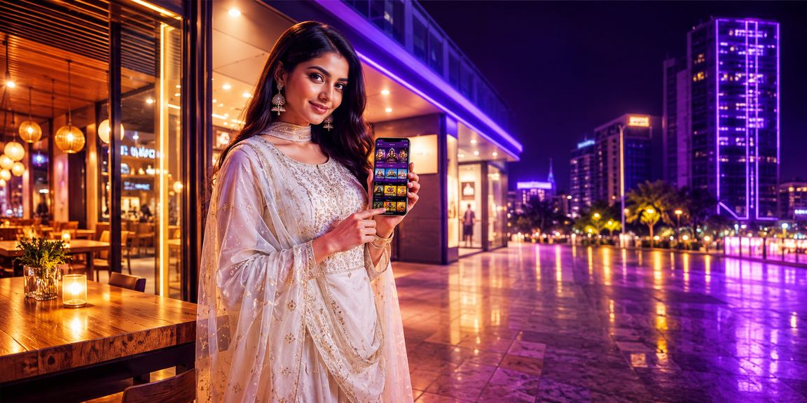 বগুড়ায় নিয়ন আলোয় ক্যাসিনো অ্যাপ ব্যবহার করছেন একজন উৎসাহী সদস্য